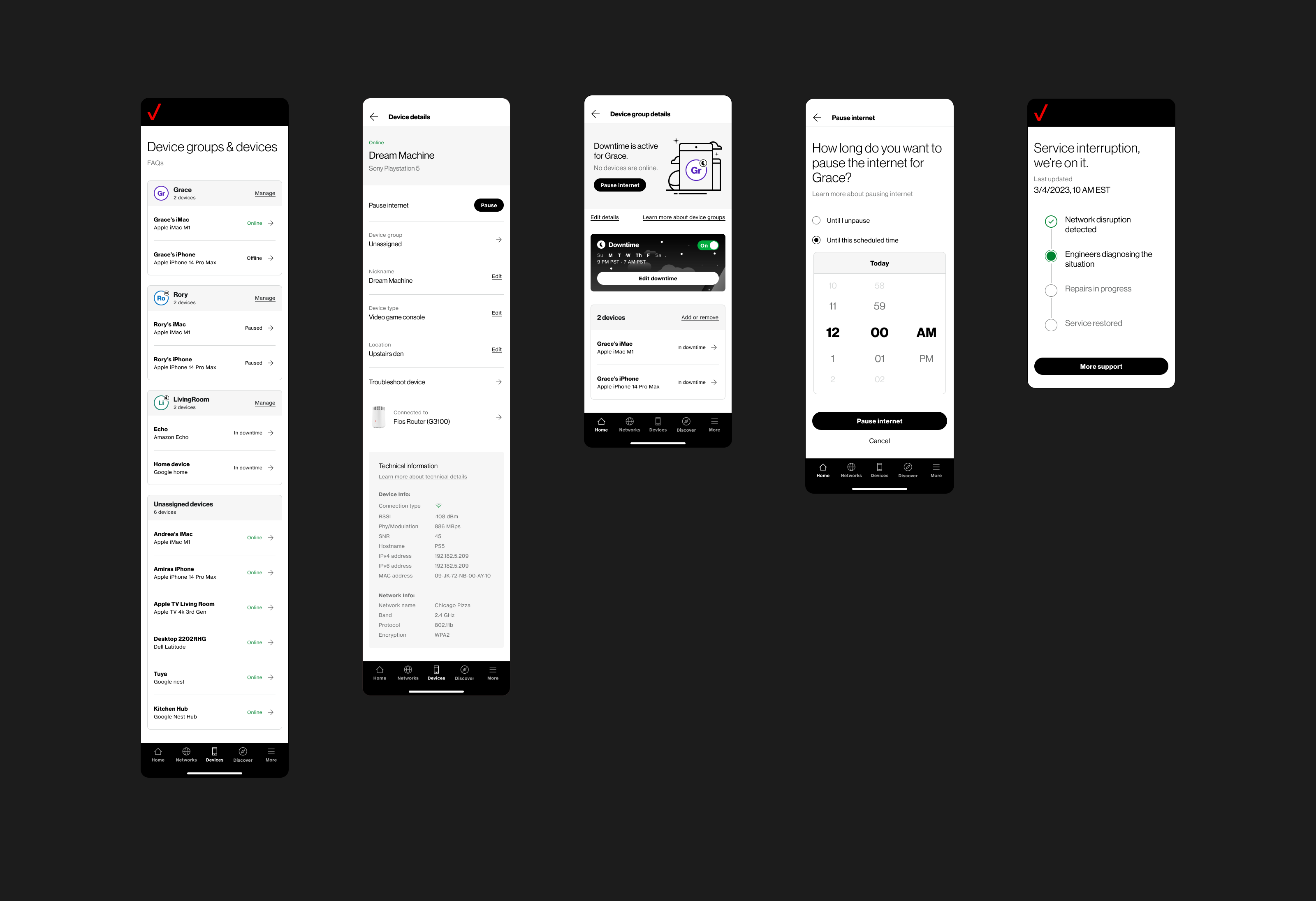 Verizon Home App — Wi-Fi network view